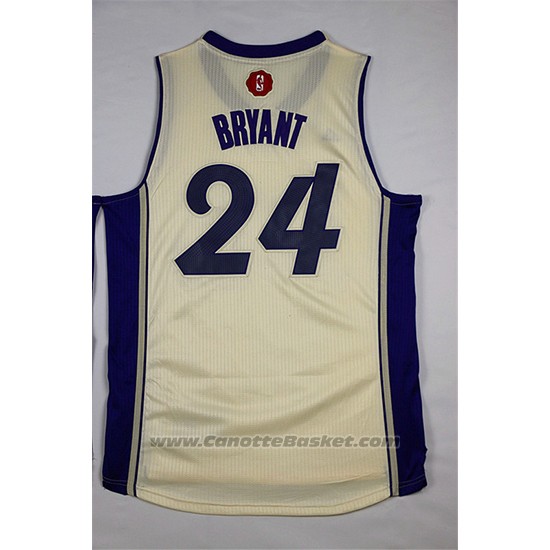 Maglia Natale 2015 Los Angeles Lakers Kobe Bryant #24 Bianco